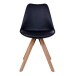 Schalenstuhl >Bergen< (2er-Set) in Schwarz, Glattlederoptik - 48x86x55cm (BxHxT)