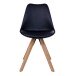 Schalenstuhl >Bergen< (2er-Set) in Schwarz, Glattlederoptik - 48x86x55cm (BxHxT)