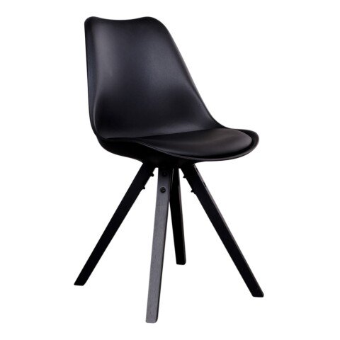 Schalenstuhl >Bergen< (2er-Set) in Schwarz, Glattlederoptik - 48x86x55cm (BxHxT)