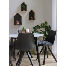 Schalenstuhl >Bergen< (2er-Set) in Schwarz, Glattlederoptik - 48x86x55cm (BxHxT)