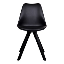 Schalenstuhl >Bergen< (2er-Set) in Schwarz, Glattlederoptik - 48x86x55cm (BxHxT)