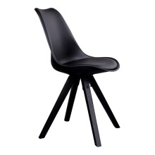 Schalenstuhl >Bergen< (2er-Set) in Schwarz, Glattlederoptik - 48x86x55cm (BxHxT)