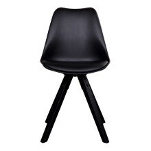 Schalenstuhl >Bergen< (2er-Set) in Schwarz, Glattlederoptik - 48x86x55cm (BxHxT)