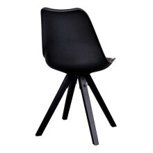 Schalenstuhl >Bergen< (2er-Set) in Schwarz, Glattlederoptik - 48x86x55cm (BxHxT)