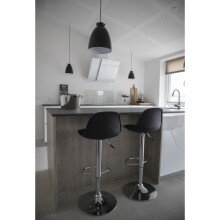 Barhocker >Trondheim< (2er-Set) in Schwarz, Glattlederoptik - 39x104x41 (BxHxT)