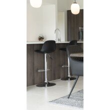 Barhocker >Trondheim< (2er-Set) in Schwarz, Glattlederoptik - 39x104x41 (BxHxT)