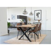 Polsterstuhl >Stockholm< (2er-Set) in Braun, Glattlederoptik - 47x88x50 (BxHxT)