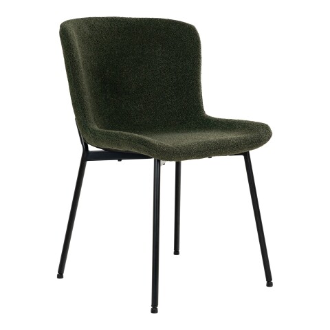 Polsterstuhl >Maceda< (2er-Set) in Dunkelgrün, Stoff - 48x83x59cm (BxHxT)