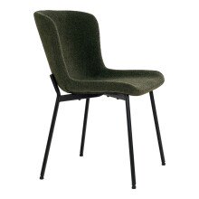 Polsterstuhl >Maceda< (2er-Set) in Dunkelgrün, Stoff - 48x83x59cm (BxHxT)