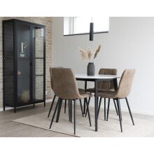 Polsterstuhl >Middelfart< (2er-Set) in Braun - 44x86x55 (BxHxT)