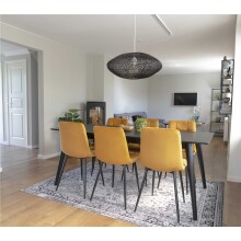 Polsterstuhl >Middelfart< (2er-Set) in Senfgelb, Velour - 44x86x55cm (BxHxT)