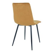 Polsterstuhl >Middelfart< (2er-Set) in Senfgelb, Velour - 44x86x55cm (BxHxT)