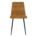 Polsterstuhl >Middelfart< (2er-Set) in Senfgelb, Velour - 44x86x55cm (BxHxT)