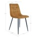Polsterstuhl >Middelfart< (2er-Set) in Senfgelb, Velour - 44x86x55cm (BxHxT)