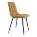 Polsterstuhl >Middelfart< (2er-Set) in Senfgelb, Velour - 44x86x55cm (BxHxT)