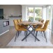 Polsterstuhl >Middelfart< (2er-Set) in Senfgelb, Velour - 44x86x55cm (BxHxT)