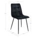 Polsterstuhl >Middelfart< (2er-Set) in Schwarz, Velour - 44x86x55cm (BxHxT)