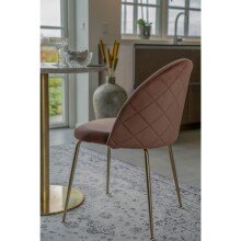 Polsterstuhl >Geneva< (2er-Set) in Rosa, Velour - 51x78x52cm (BxHxT)
