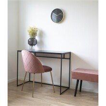Polsterstuhl >Geneva< (2er-Set) in Rosa, Velour - 51x78x52cm (BxHxT)