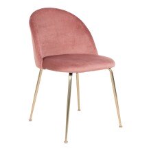Polsterstuhl >Geneva< (2er-Set) in Rosa, Velour -...
