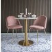 Polsterstuhl >Geneva< (2er-Set) in Rosa, Velour - 51x78x52cm (BxHxT)
