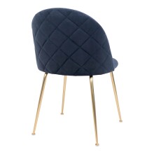 Polsterstuhl >Geneva< (2er-Set) in Blau, Velour - 51x78x52cm (BxHxT)