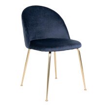Polsterstuhl >Geneva< (2er-Set) in Blau, Velour -...