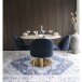 Polsterstuhl >Geneva< (2er-Set) in Blau, Velour - 51x78x52cm (BxHxT)
