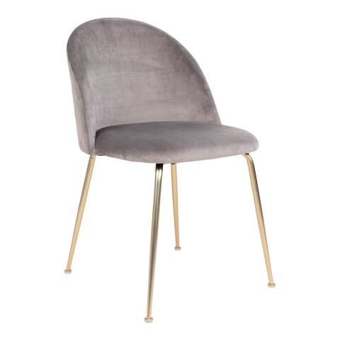 Polsterstuhl >Geneva< (2er-Set) in Grau, Velour - 51x78x52cm (BxHxT)