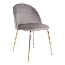 Polsterstuhl >Geneva< (2er-Set) in Grau, Velour -...