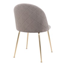 Polsterstuhl >Geneva< (2er-Set) in Grau, Velour - 51x78x52cm (BxHxT)