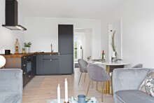 Polsterstuhl >Geneva< (2er-Set) in Grau, Velour - 51x78x52cm (BxHxT)