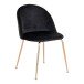 Polsterstuhl >Geneva< (2er-Set) in Schwarz, Velour - 51x78x52cm (BxHxT)
