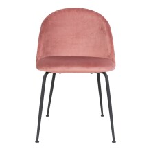 Polsterstuhl >Geneva< (2er-Set) in Rosa, Velour - 51x78x52cm (BxHxT)