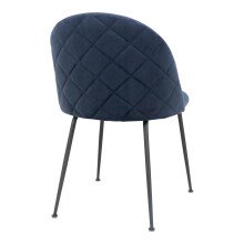Polsterstuhl >Geneva< (2er-Set) in Blau, Velour - 51x78x52cm (BxHxT)