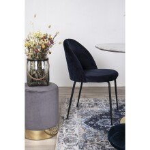 Polsterstuhl >Geneva< (2er-Set) in Blau, Velour - 51x78x52cm (BxHxT)