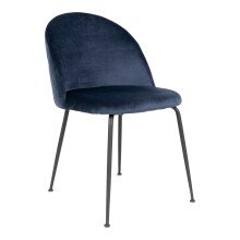 Polsterstuhl >Geneva< (2er-Set) in Blau, Velour -...