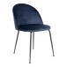 Polsterstuhl >Geneva< (2er-Set) in Blau, Velour - 51x78x52cm (BxHxT)