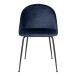 Polsterstuhl >Geneva< (2er-Set) in Blau, Velour - 51x78x52cm (BxHxT)