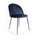 Polsterstuhl >Geneva< (2er-Set) in Blau, Velour - 51x78x52cm (BxHxT)