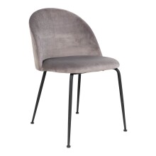 Polsterstuhl >Geneva< (2er-Set) in Grau, Velour -...