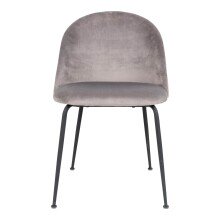 Polsterstuhl >Geneva< (2er-Set) in Grau, Velour - 51x78x52cm (BxHxT)