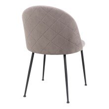 Polsterstuhl >Geneva< (2er-Set) in Grau, Velour - 51x78x52cm (BxHxT)