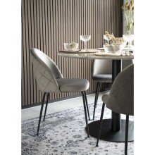 Polsterstuhl >Geneva< (2er-Set) in Grau, Velour - 51x78x52cm (BxHxT)