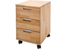 Rollcontainer >Cento< in Kernbuche aus Massivholz - 39x59x47cm (BxHxT)
