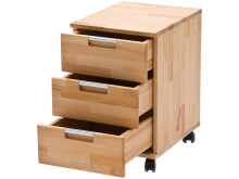 Rollcontainer >Cento< in Kernbuche aus Massivholz - 39x59x47cm (BxHxT)
