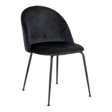 Polsterstuhl >Geneva< (2er-Set) in Schwarz, Velour...