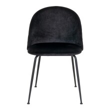 Polsterstuhl >Geneva< (2er-Set) in Schwarz, Velour - 51x78x52cm (BxHxT)