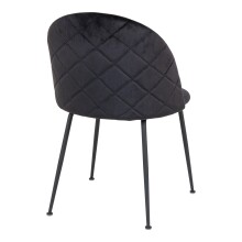Polsterstuhl >Geneva< (2er-Set) in Schwarz, Velour - 51x78x52cm (BxHxT)
