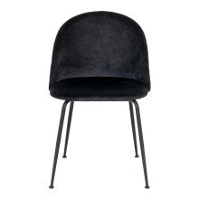 Polsterstuhl >Geneva< (2er-Set) in Schwarz, Velour...